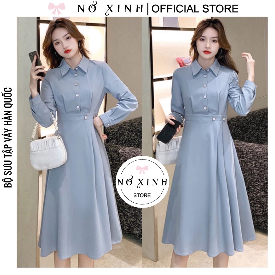 🔥Đầm Sơ Mi Công Sở Hàn Quốc Cao Cấp Có Size M-L-XL-XXL