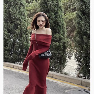[ ẢNH TỰ CHỤP ] ĐẦM TRỄ VAI ĐUÔI CÁ -LEN 60 - anvintageclothes