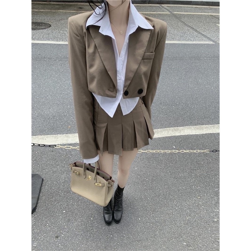 SET 3 Món Chân Váy Áo Sơ Mi Áo Vest nữ phong cách ulzzang