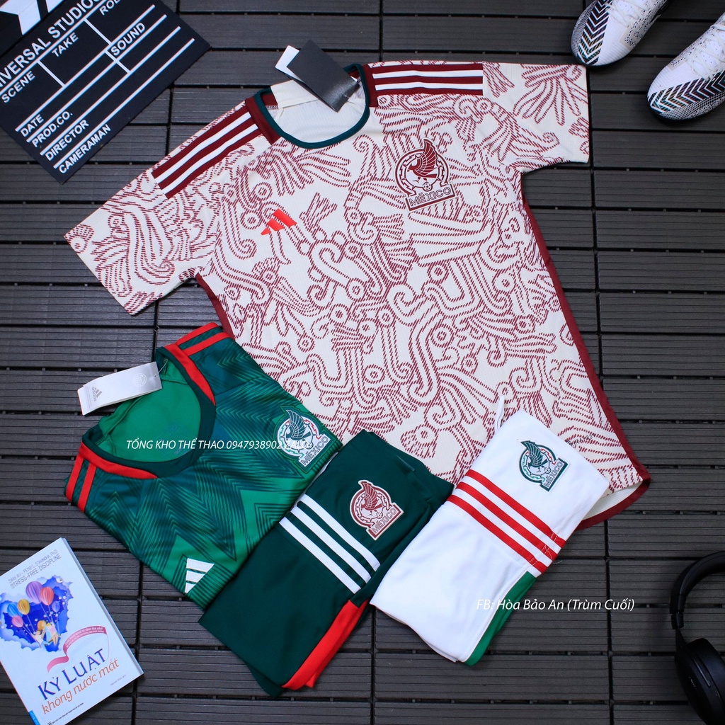 Áo Đá banh- Áo Bóng Đá Đội Tuyển Mexico WC 2022 - Chuẩn Mẫu Thi Đấu - Vải Polyester Thái Gai Lưới