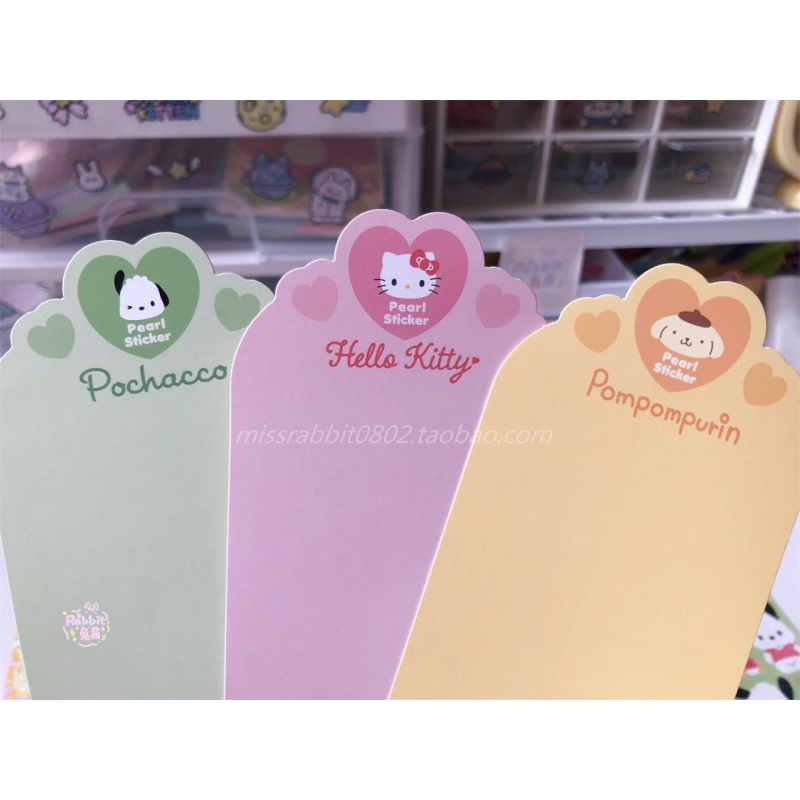 Sanrio Nhãn Dán Trang Trí Nhật Ký Màu Laser Họa Tiết Goo Dễ Thương