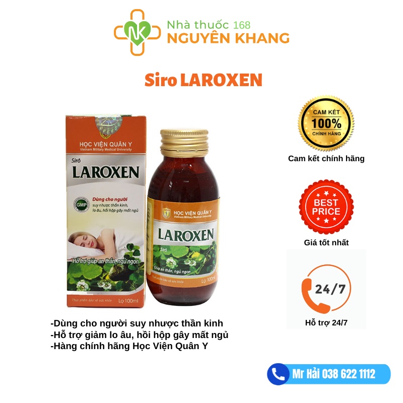 Siro Laroxen Học viện Quân Y, giúp ngủ ngon, an giấc