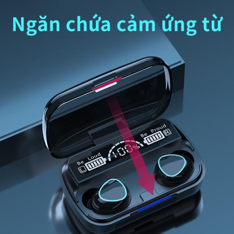 Tai nghe bluetooth không dây M10 nghe nhạc hay có hộp sạc báo phần trăm pin