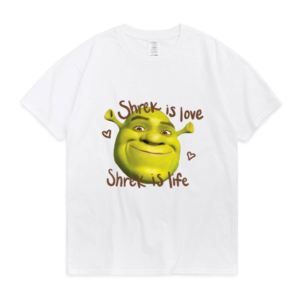 Áo Thun Cotton Tay Ngắn In Chữ Shrek is Love is Life Thời Trang Mùa Hè Cho Nam Và Nữ
