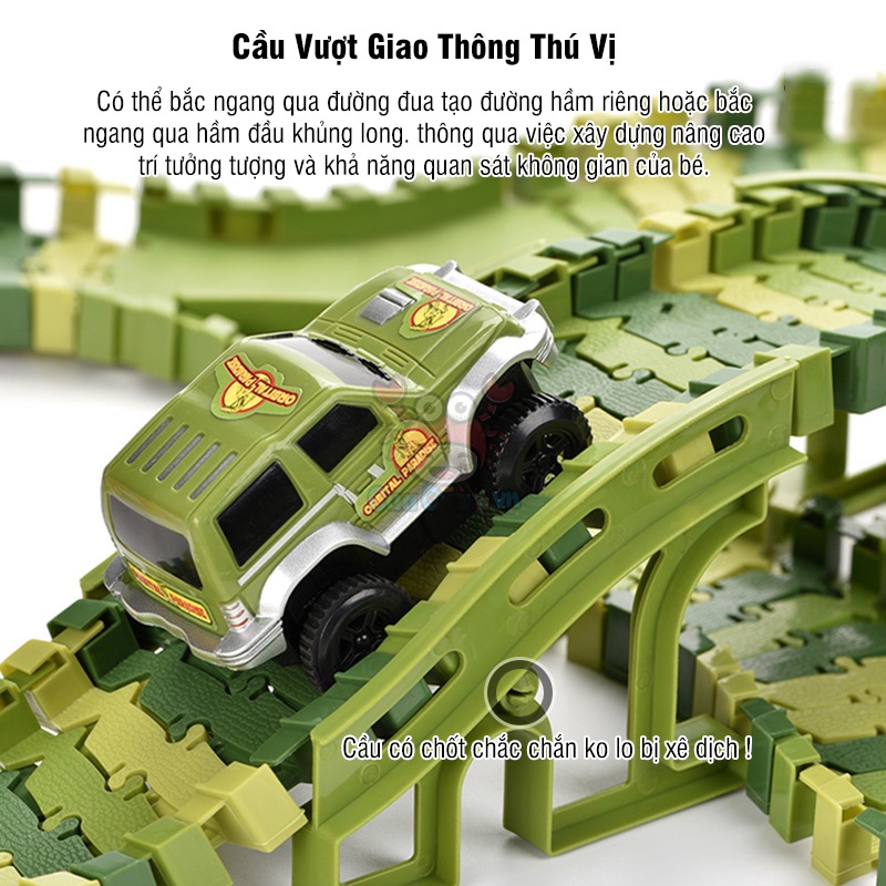 Bộ Lắp Ráp Đường Đua Ô Tô Khủng Long, Đồ Chơi Lắp Ghép Đường Ray Khủng Long Cho Bé Đồ Chơi Trẻ Em Moy Kids