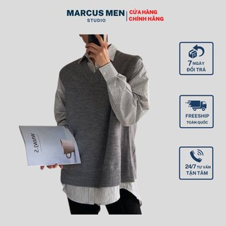 Áo Gile Len cổ tim chất cực kì đẹp MARCUS MEN