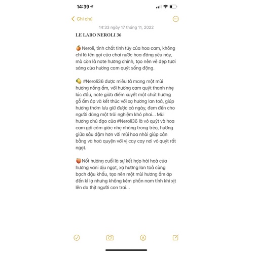 Vial nước hoa Le Labo : The Noir 29 - Tonka 25 - Jasmin 17 - Another 13 - Santal 33 ... 0.75ml chính hãng