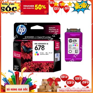 Mực in phun màu hp 678 color chính hãng 100% dùng cho máy in hp deskjet 2515, 3515, 3545, 1515, 2545 ineco