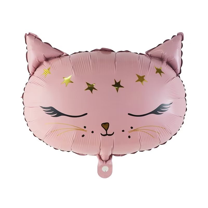 1 Bong Bóng Lá Nhôm 47 * 44cm Hình Mèo Và Vương Miện Trang Trí Tiệc Sinh Nhật / Nhà Tắm Cho Bé Gái