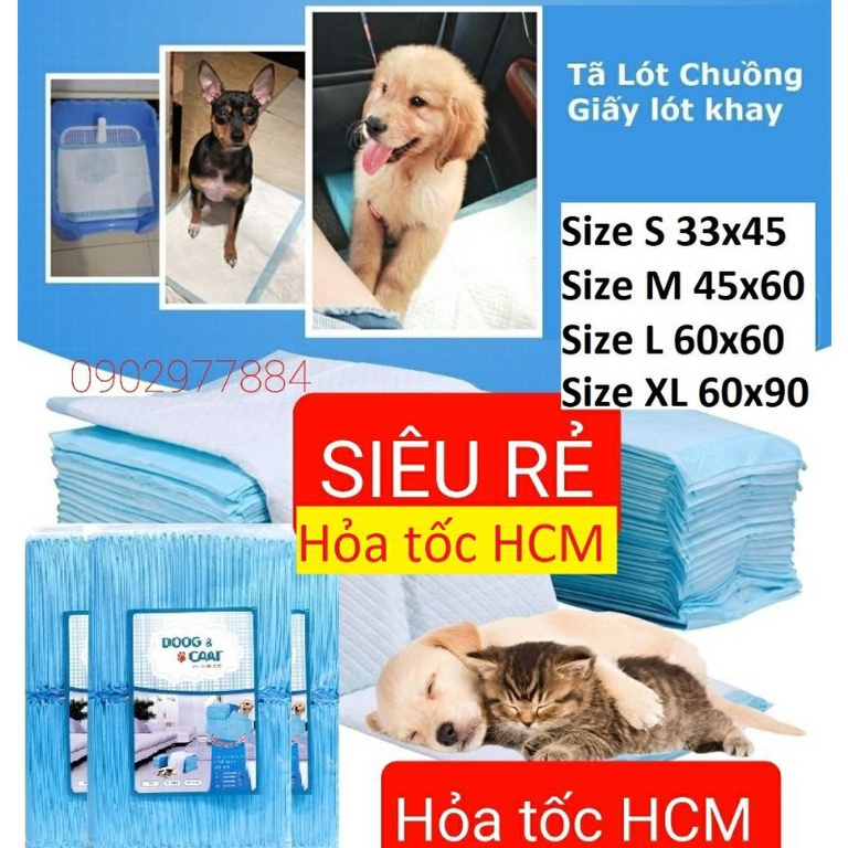 (HỎA TỐC HCM SIÊU RẺ) Bịch Tã giấy lót khay/lót chuồng cho thú cưng doog & caat size S,M,L,XL