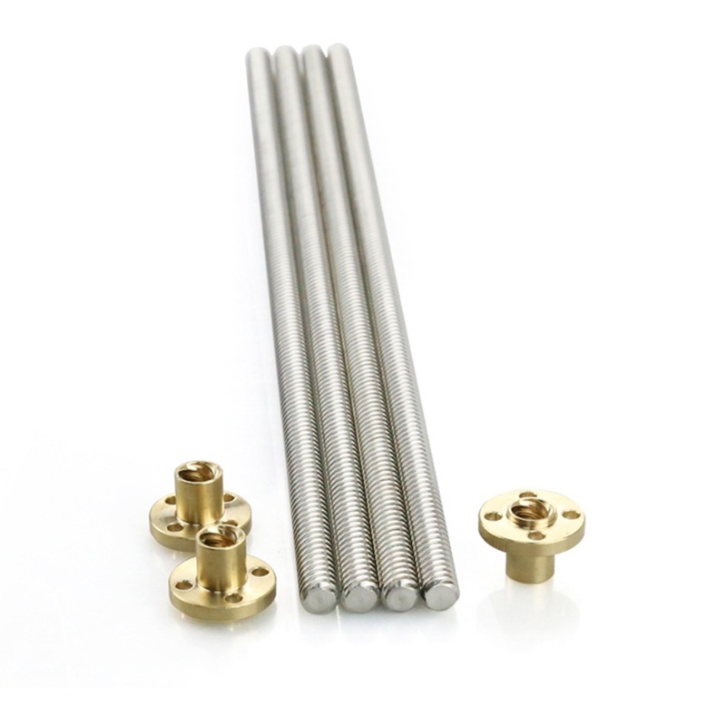 Bộ Trục Ren 8mm Acme Bằng Thép Không Gỉ + Đai Ốc T8 Cho Máy In 3D CNC