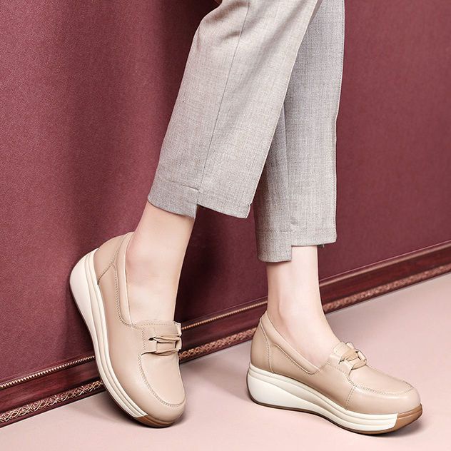 Giày Da cotton Đế Dày Thời Trang Mùa Thu Cho Nữ