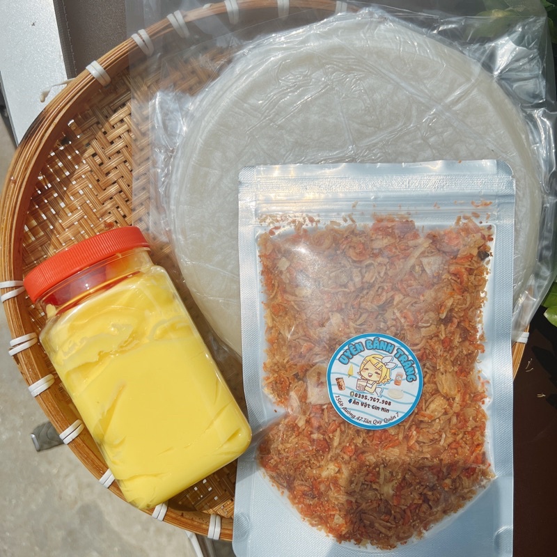 HỦ BƠ BỰ 400G - COMBO 300G BÁNH TRÁNG PS + MUỐI TÔM HÀNH PHI ( CB 69 SIÊU BƠ )