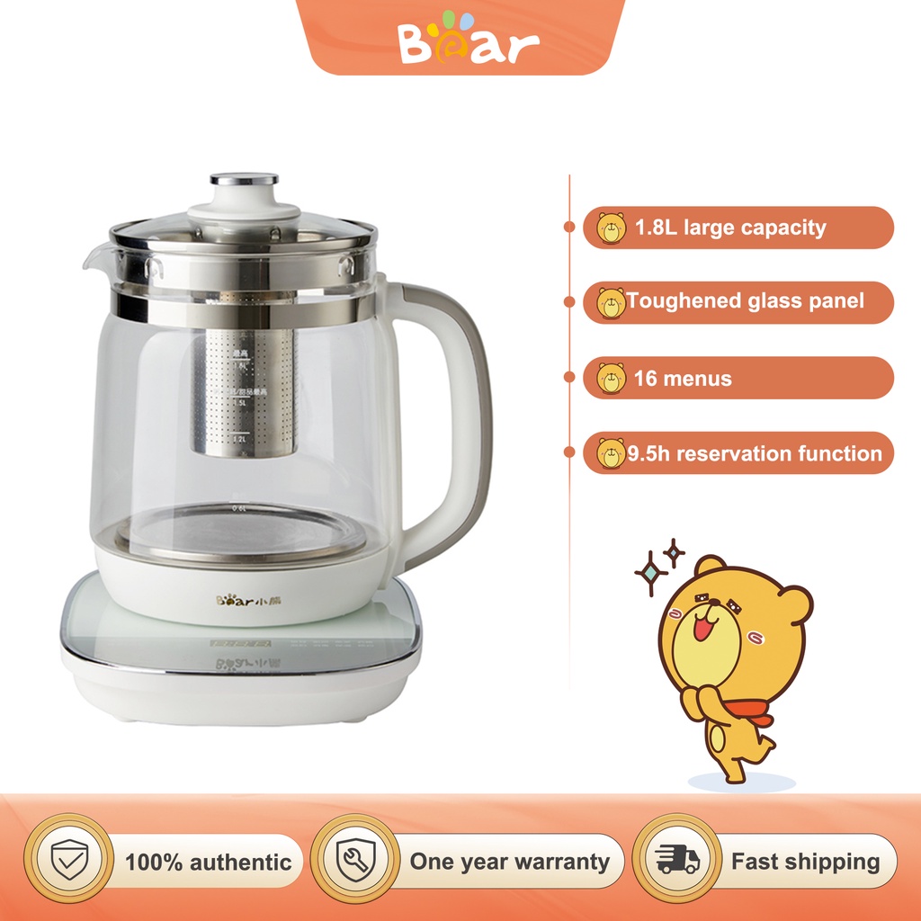 Bear 1.8L Health Pot 16 menu Nồi điện không đổi nhiệt độ với bộ lọc bằng thép không gỉ 304 YSH-D18F1