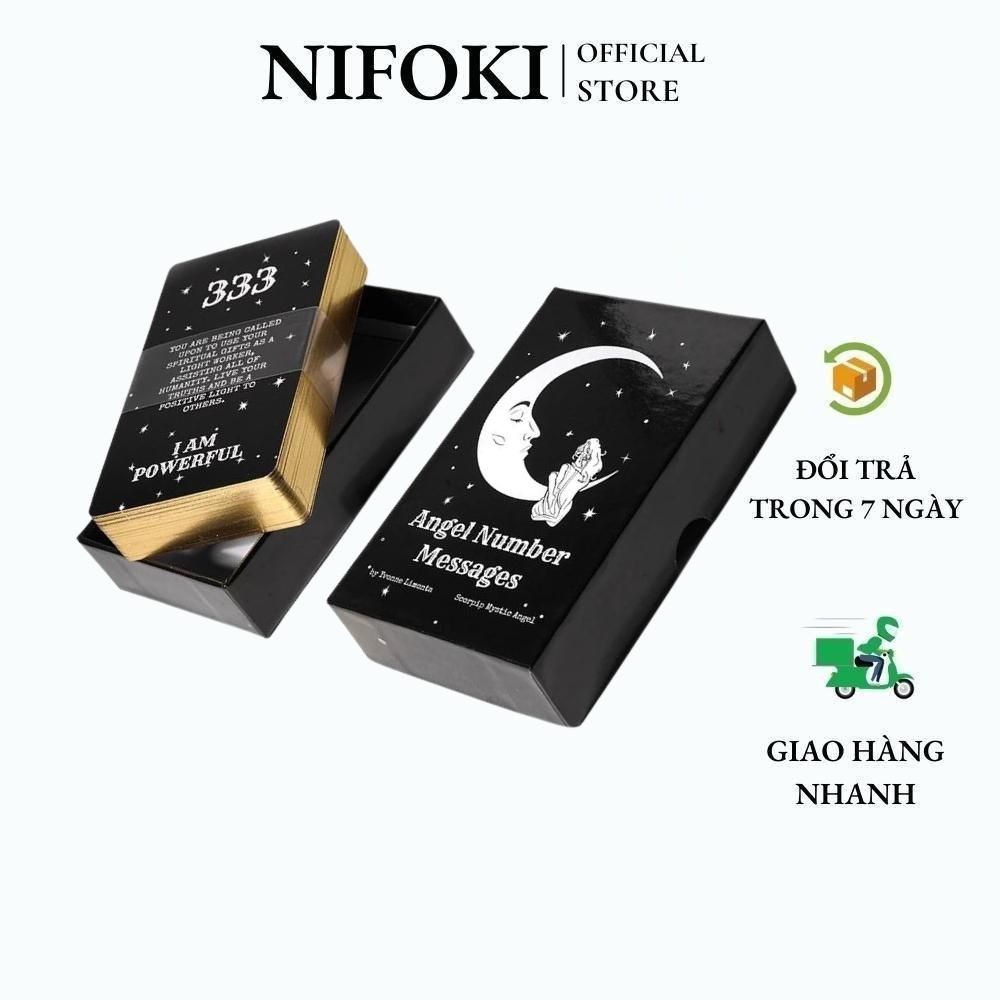 (Size Gốc) Bộ Bài Angel Number Messages Thông Điệp Số Thiên Thần Thẻ Mạ Cao Cấp