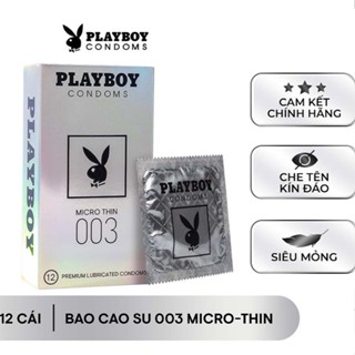 Bao cao su siêu mỏng Playboy  MICRO-THIN 12 bao - Siêu Mỏng ôm khít