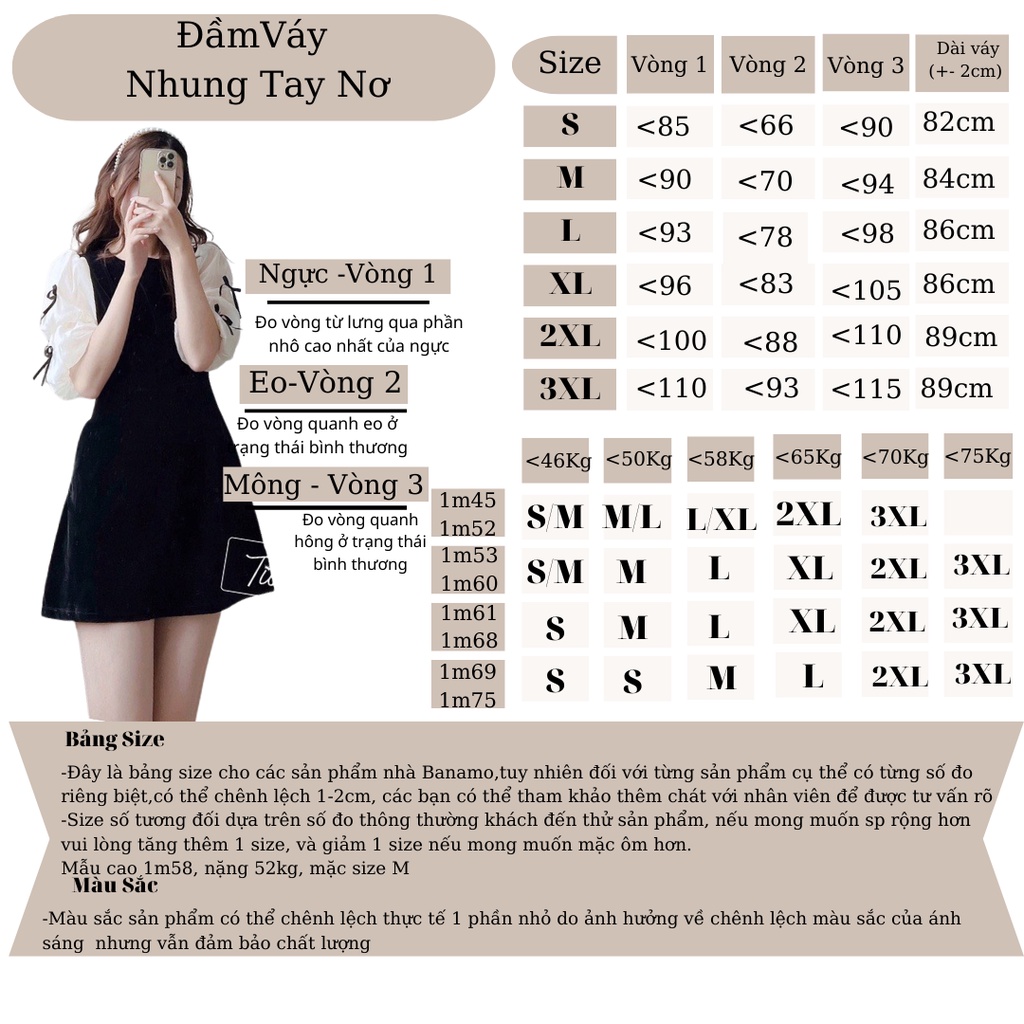 Đầm nhung nữ BIGSIZE váy nhung đen tay bèo đính nơ 555 | BigBuy360 - bigbuy360.vn