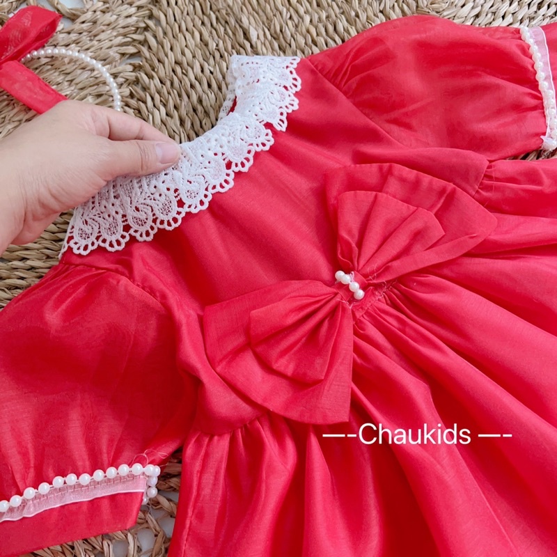 NGỌC BÈO Váy tặng nơ cho bé gái mã 63075