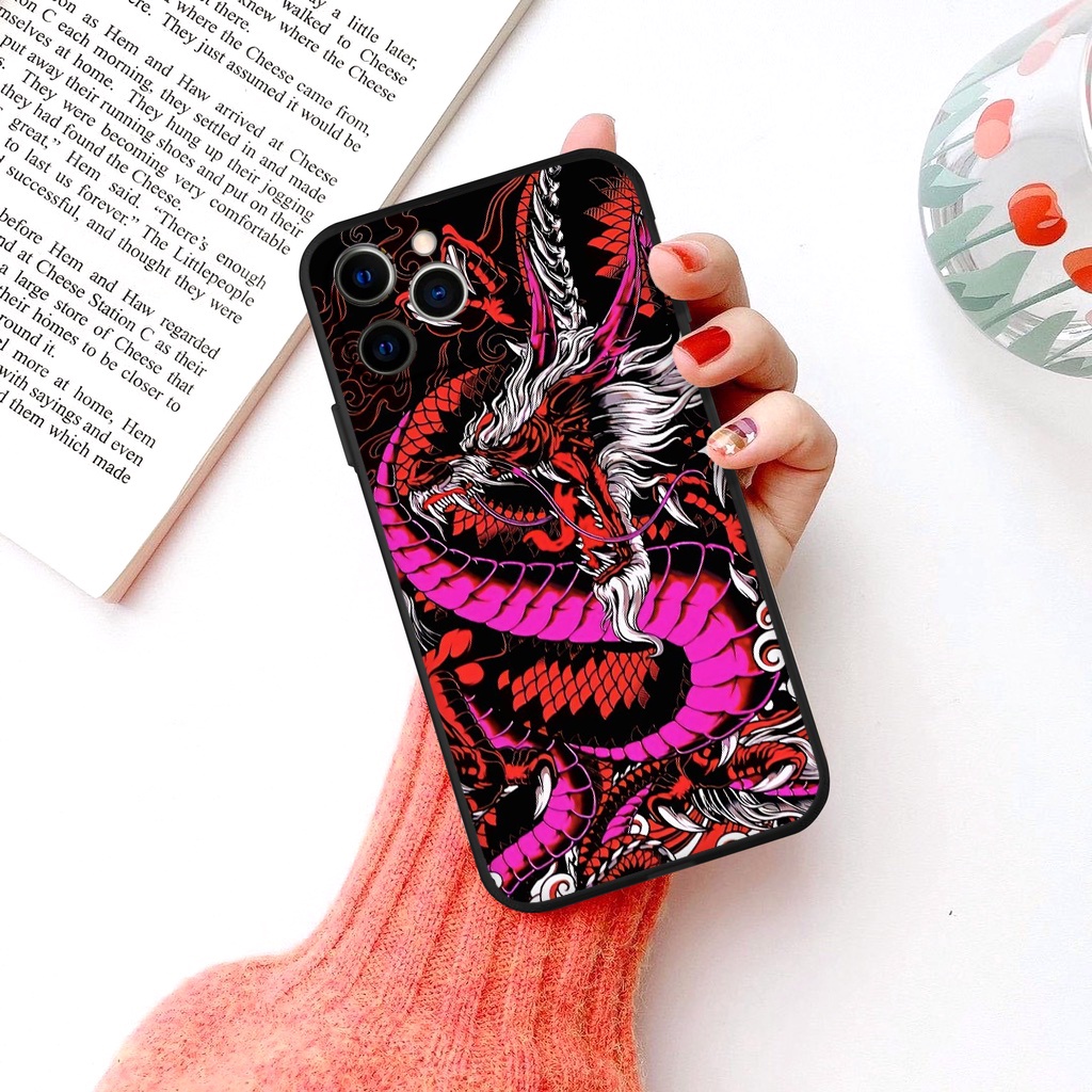 Ốp điện thoại iphone cạnh vuông Cá chép rồng nghệ thuật 6/6splus/7/7plus/8/8plus/x/xr/xs/11/12/13/14/pro/max/plus/