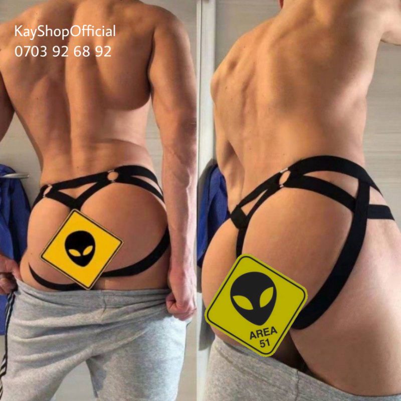 Quần lót nam jockstrap sexy dây phá cách độc lạ 2 khoen sau nâng mông - Quần sịp nam dây hở mông gợi cảm quyến rũ