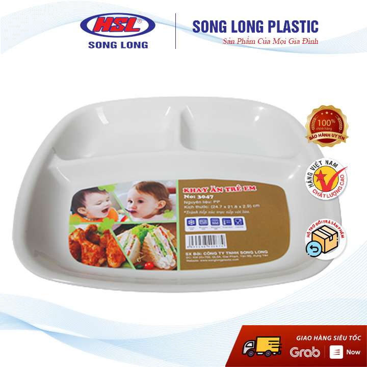 Khay ăn dặm cho bé - 3047 - màu ngẫu nhiên - Song Long Plastic