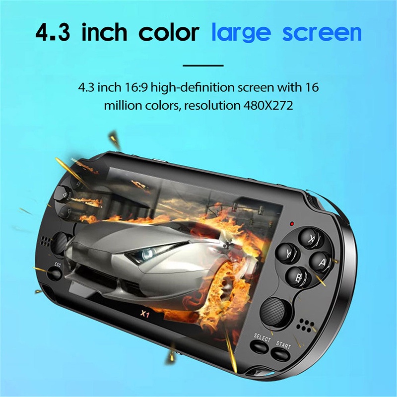 Máy Chơi Game Cầm Tay X1 Cho PSP 4.3-inch 8G Tích Hợp 10000 Trò Chơi 8 / 16 / 32 / 64 Bit