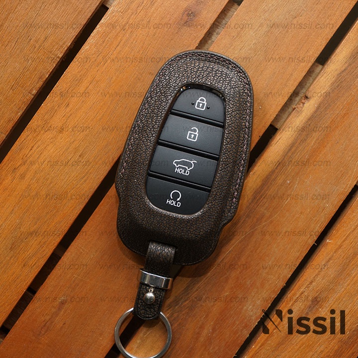 Bao da Hyundai Santafe 2021, 2022, Tucson 2022 - da dê Restro - bao da chìa khoá ô tô - phụ kiện ô tô - đồ chơi ô tô