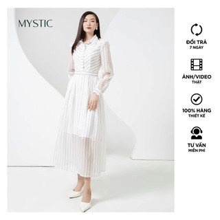 Đầm xếp ly trắng thiết kế mysticcollection - đst 1122000251