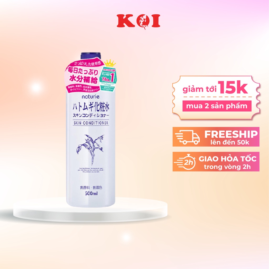 Nước hoa hồng Ý Dĩ Hatomugi Naturie Skin Conditioner 500ml