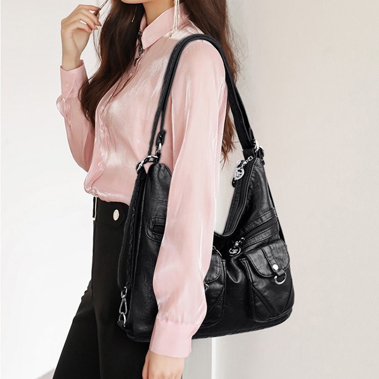 IELGY Túi Xách Da Mềm Sức Chứa Lớn Đơn Giản Dành Cho Nữ