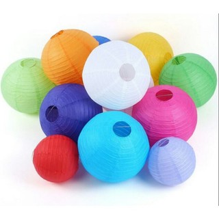 Đèn lồng vải lụa tròn 20cm trang trí phong cách Nhật Bản