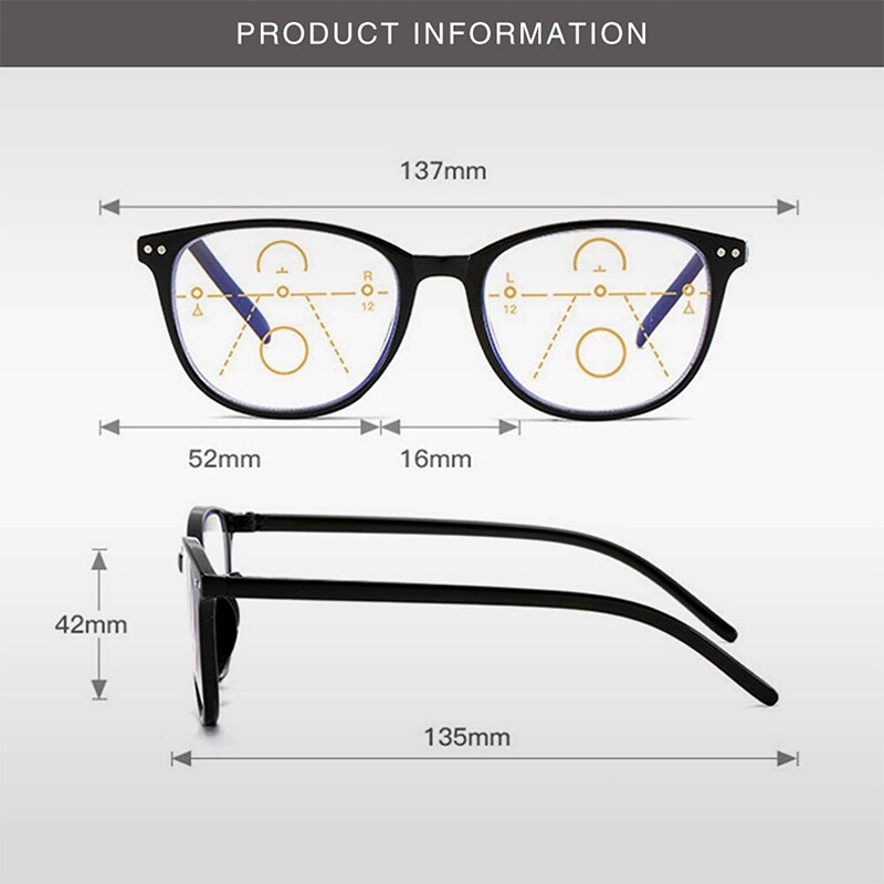 Kính Đọc Sách Gọng Lớn Chống Ánh Sáng Xanh + 4.0 Độ Từ PTQ Progressive