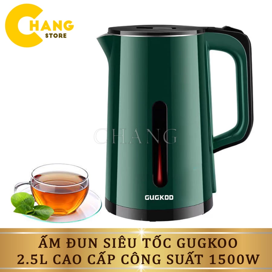 Ấm Siêu Tốc 2 Lớp GK, Ấm Đun Nước Siêu Tốc Công Suất Lớn 1500W Dung Tích 2.5L