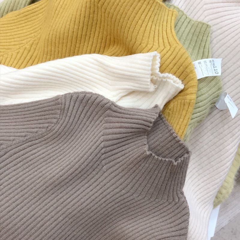 Áo Sweater Dệt Kim Cổ Lọ Mềm Mại Co Giãn Thời Trang Cho Bé Trai Và Bé Gái