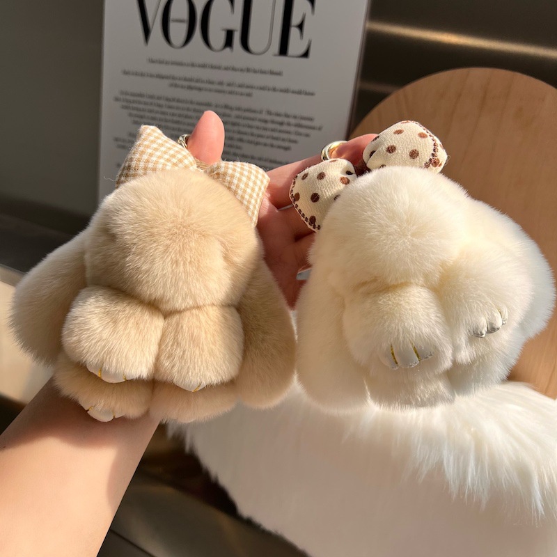 Móc khóa thỏ nhồi bông dễ thương làm quà tặng
