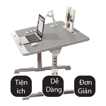Bàn làm việc gấp gọn có giá sách, ổ cắm usb, ngăn kéo, khay chống trượt,bàn học nhỏ gọn NPR48