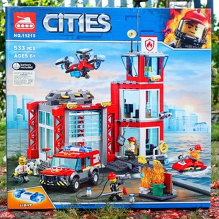[City] Lắp ráp LARI 11215 | Trạm cứu hỏa thành phố LEGO | 533 chi tiết