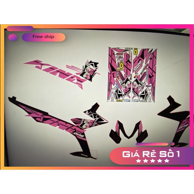 DECAL PVC 5 LỚP CHẤT LƯỢNG CAO Tem rời satria Fi King Drag dán xe đen cao cấp