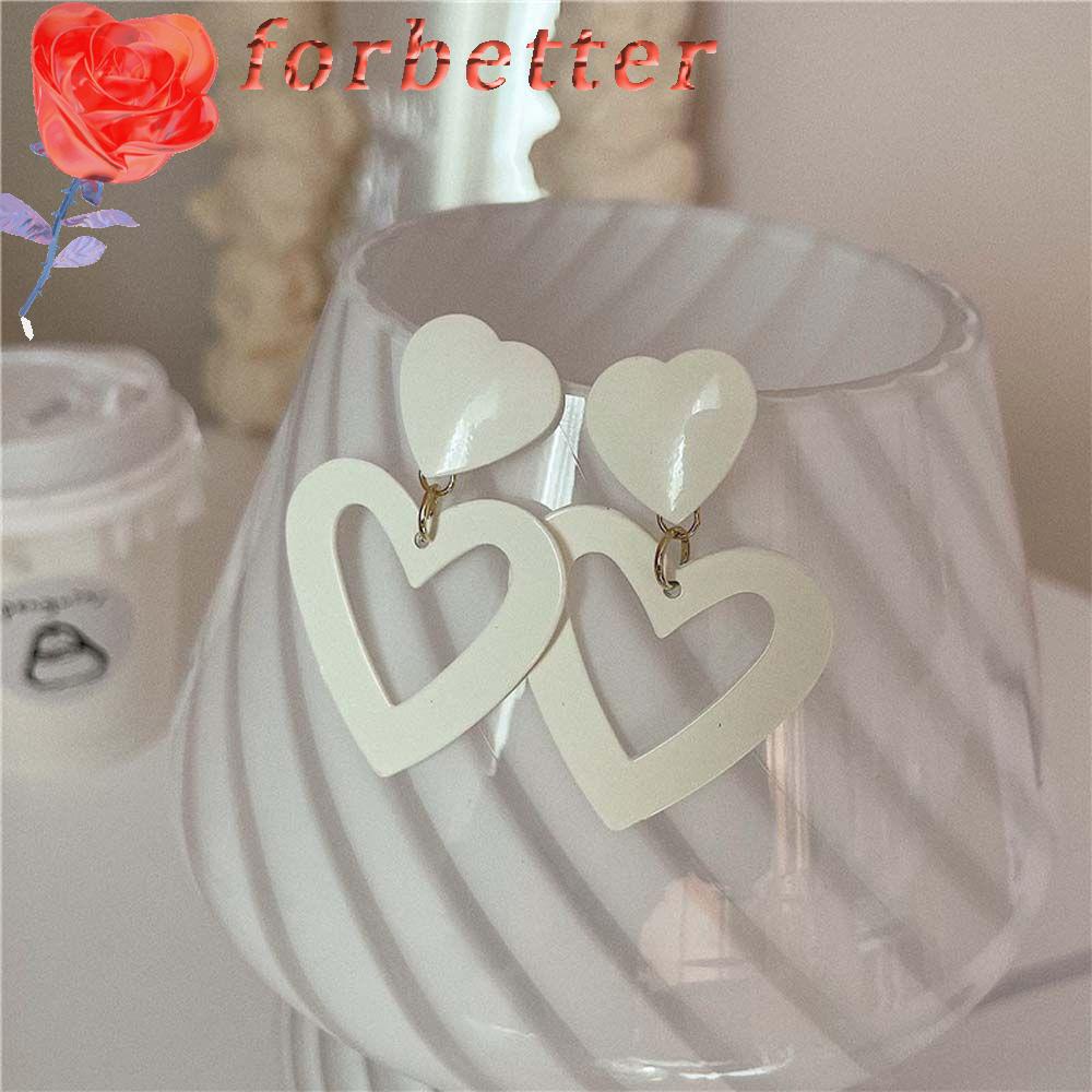 Khuyên Tai Dáng Dài Màu Trắng Đơn Giản Thanh Lịch Cho Nữ