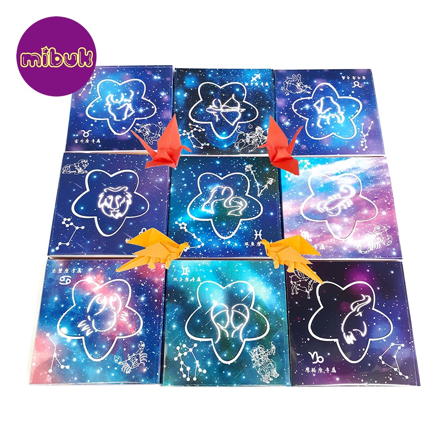 Giấy gấp origami 10x10 cm 100 tờ giấy gấp hạc màu trơn