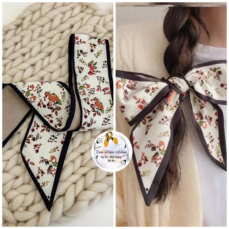 Khăn cột tóc turban lụa,Ruy băng quấn túi xách quàng cổ phụ kiện dễ thương cho nữ đẹp phong cách Hàn Quốc 2022