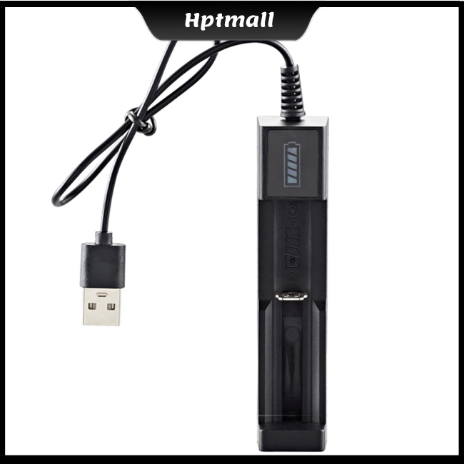 Bộ Sạc Pin Lithium 18650 Một Khe Cắm Usb Thông Minh Có Đèn Pin Kèm Chỉ Báo