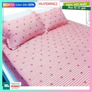 Bộ Ga Gối 3 Món 1m6x2m cotton poly,được chọn mẫu