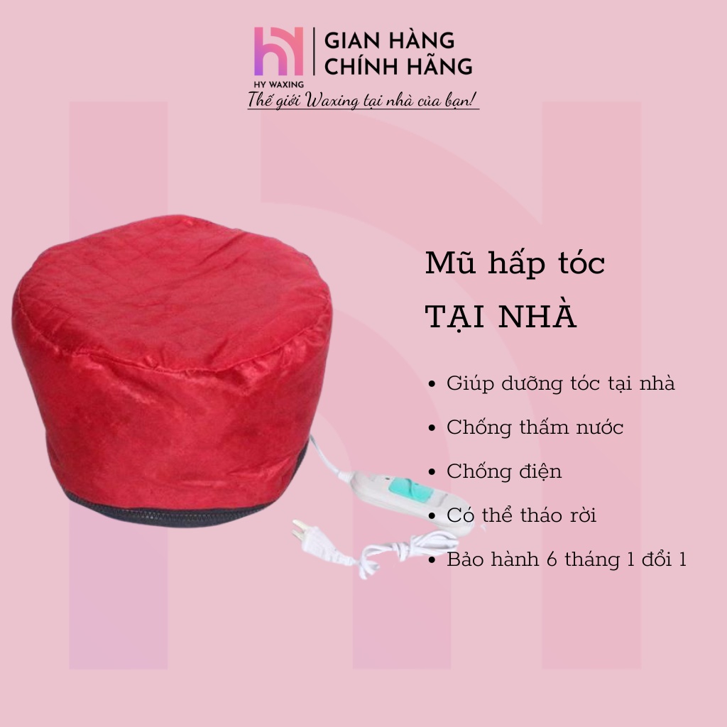 [Mã BMLT35 giảm đến 35K đơn 99K] Mũ Ủ Hấp Tóc Cá Nhân Tại Nhà 2 Nấc Nhiệt, Có Dây Khóa Kéo Điều Chỉnh HY WAXING 6065