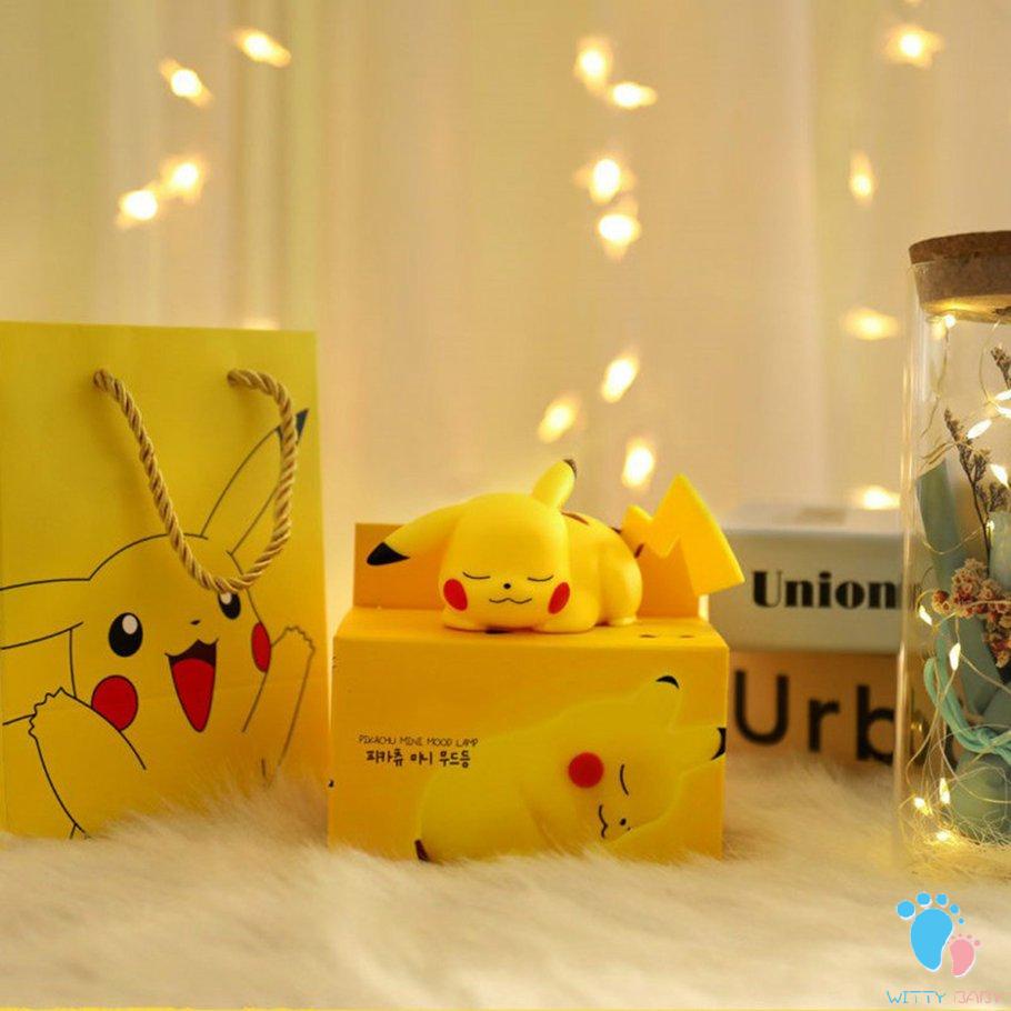 Night Light Creative Cartoon Pikachu Soft Bedroom Bedside Lamp Ornaments Luminous Toys Children's Birthday Gifts