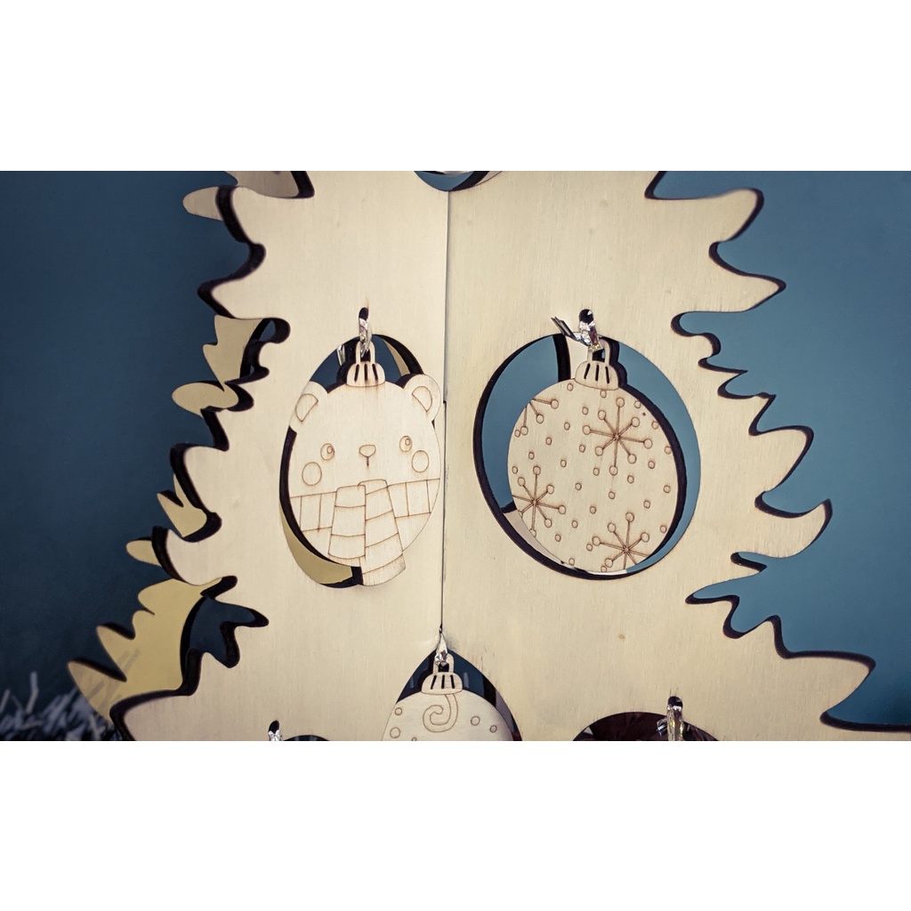 Cây thông DIY để bàn kèm phụ kiện và chân đế xoay