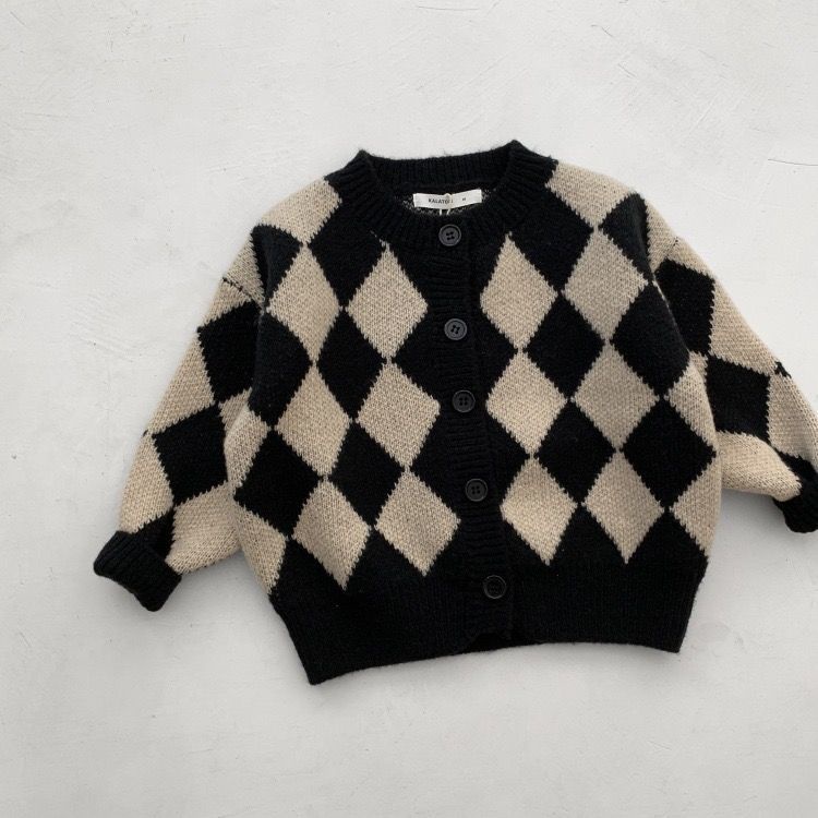 Áo Cardigan Len Dày Dặn Tay Dài Cổ Tròn Phong Cách Hàn Quốc Thời Trang Thu Đông Cho Bé Trai Và Gái