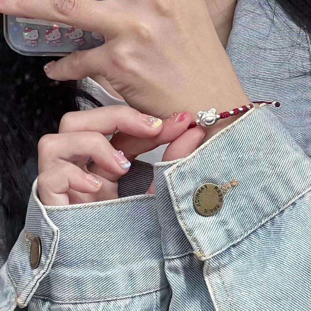 Vòng Đeo Tay Cặp Đôi Đính Quả Dâu Tây Và Chú Gấu Dễ Thương