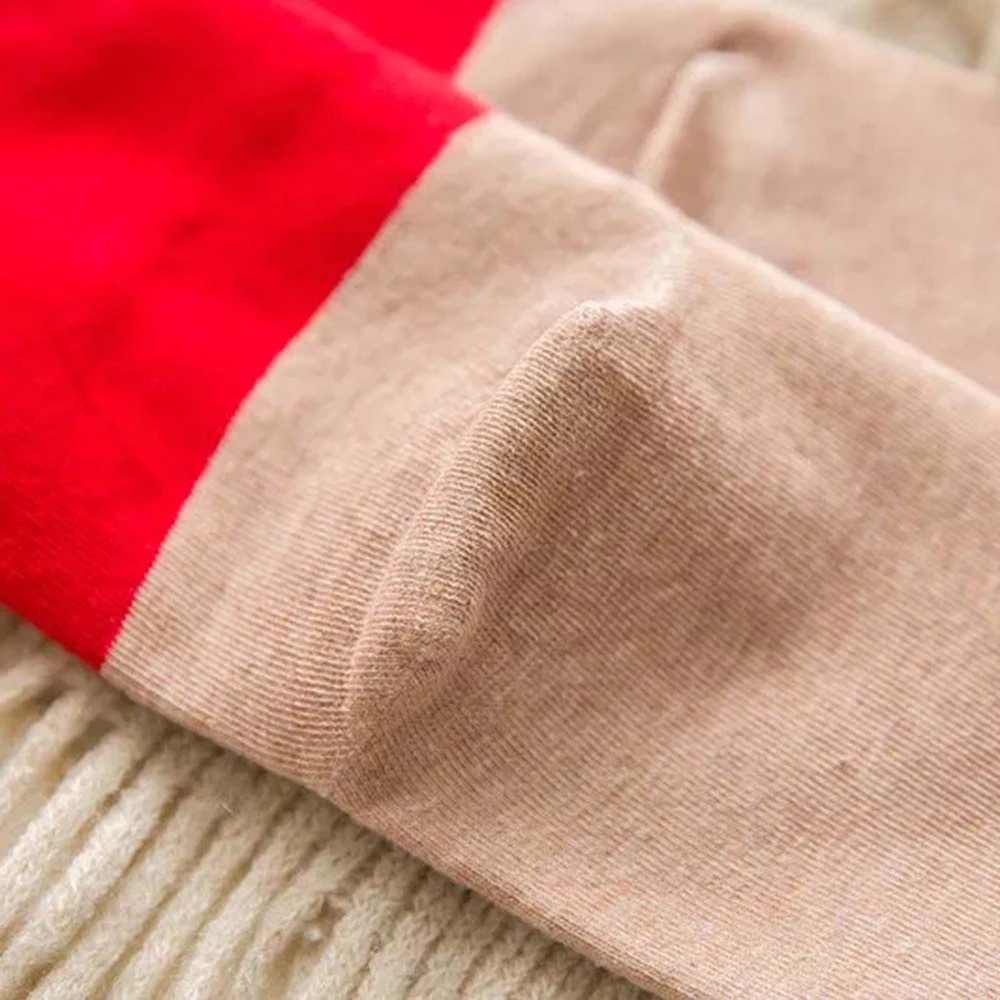 1 Đôi Vớ Cotton Họa Tiết Giáng Sinh / Năm Mới Phong Cách Hàn Quốc Dễ Thương Cho Nữ