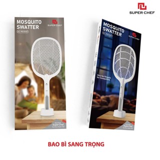 Vợt Muỗi Điện 2 in 1 Super Chef Bắt Muỗi Thông Minh Kiêm Đèn Bắt Côn Trùng SC-MS1947